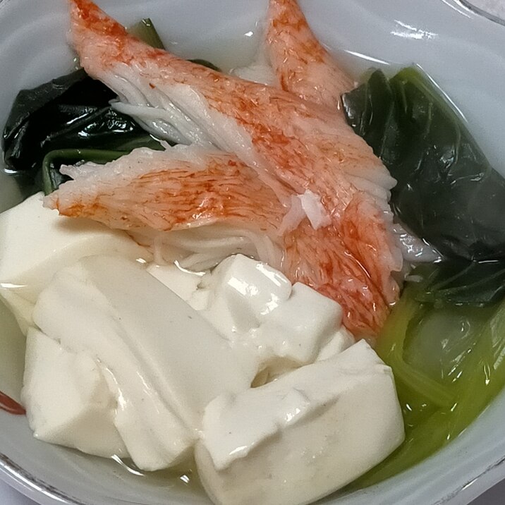 豆腐とカニカマと小松菜のかんたん♡煮物♪♪♪
